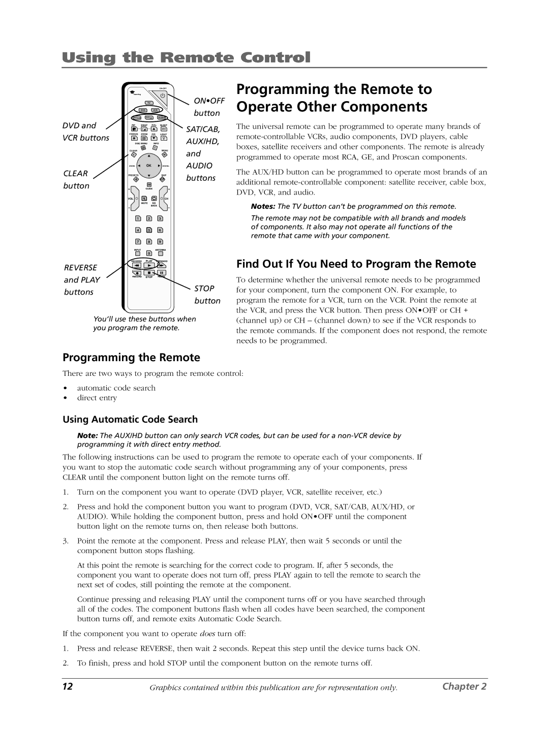 RCA LCDX3022W manual Programming the Remote to Operate Other Components, Find Out If You Need to Program the Remote 