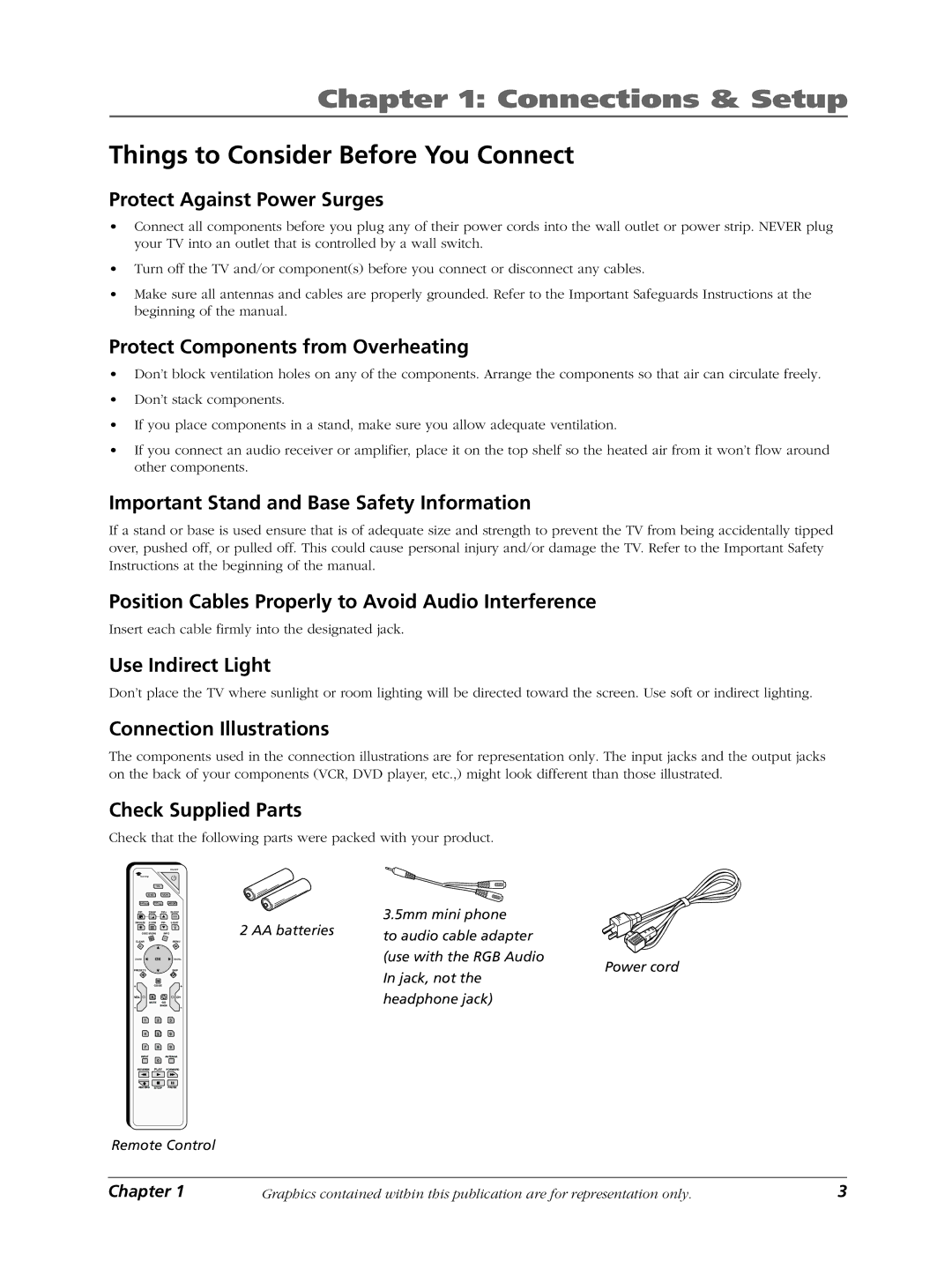 RCA LCDX3022W manual Connections & Setup, Things to Consider Before You Connect 