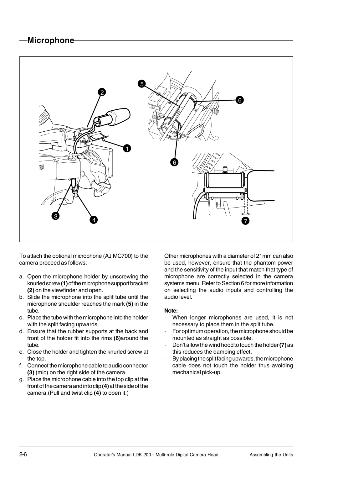 RCA LDK 200 manual Microphone 