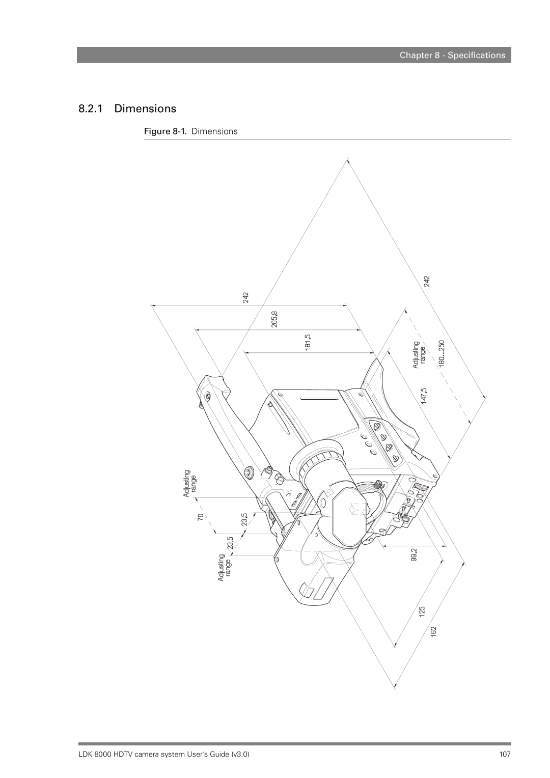 RCA LDK 8000 manual Dimensions 