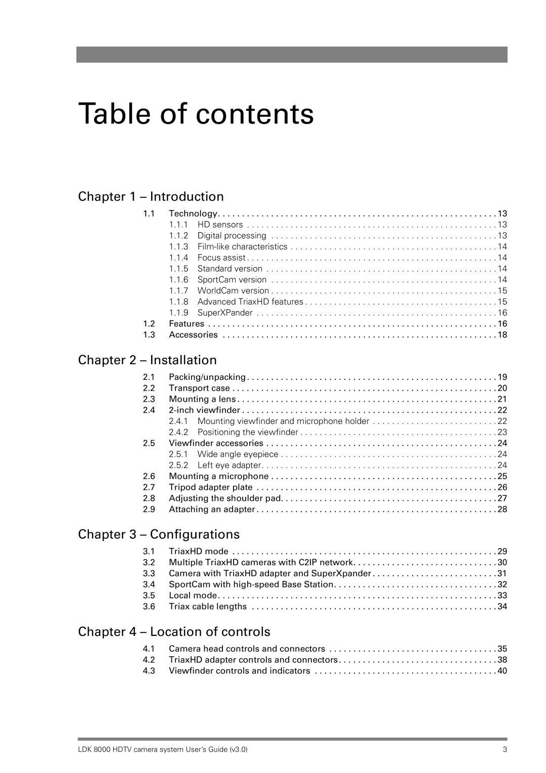 RCA LDK 8000 manual Table of contents 