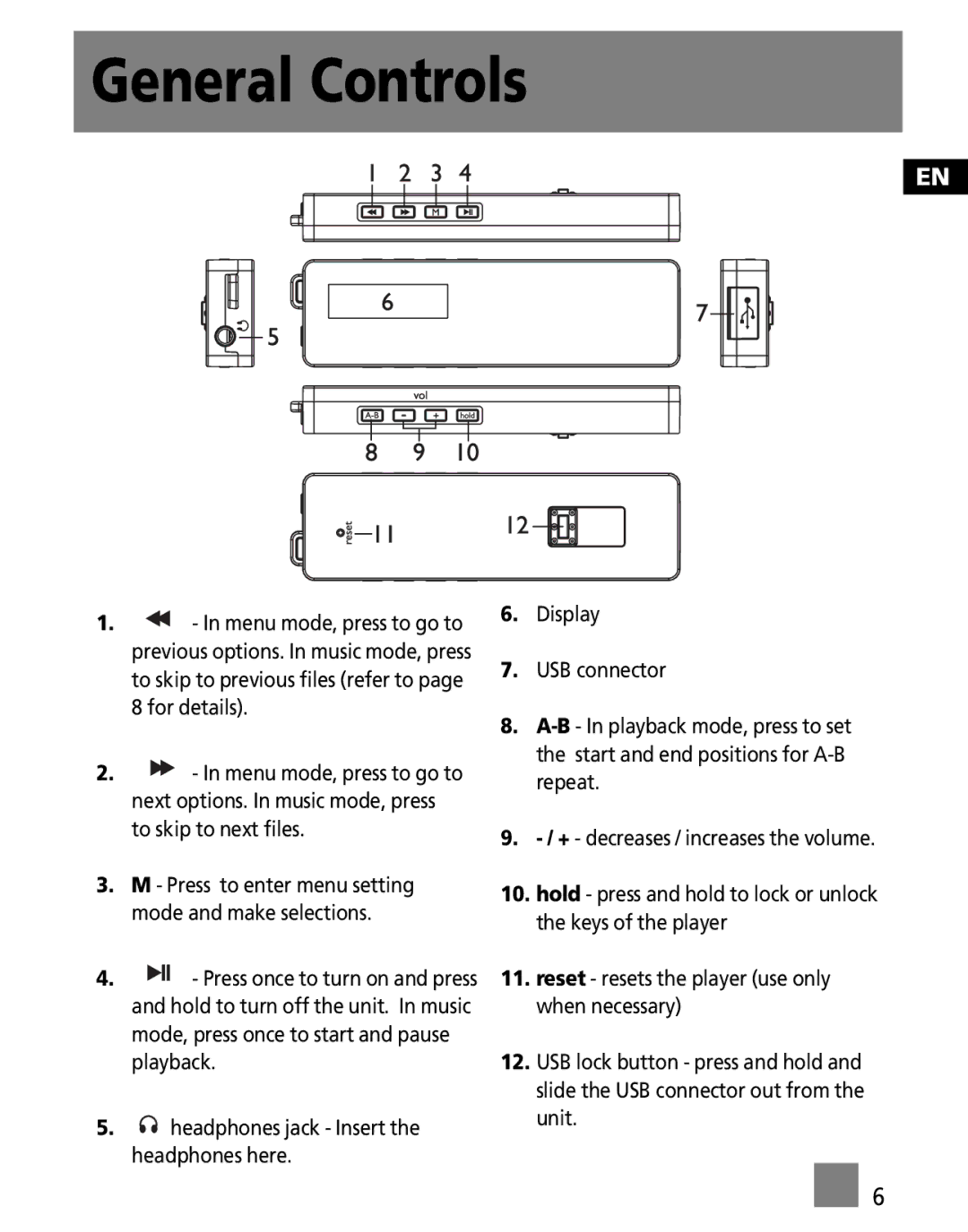 RCA M100256 user manual General Controls 