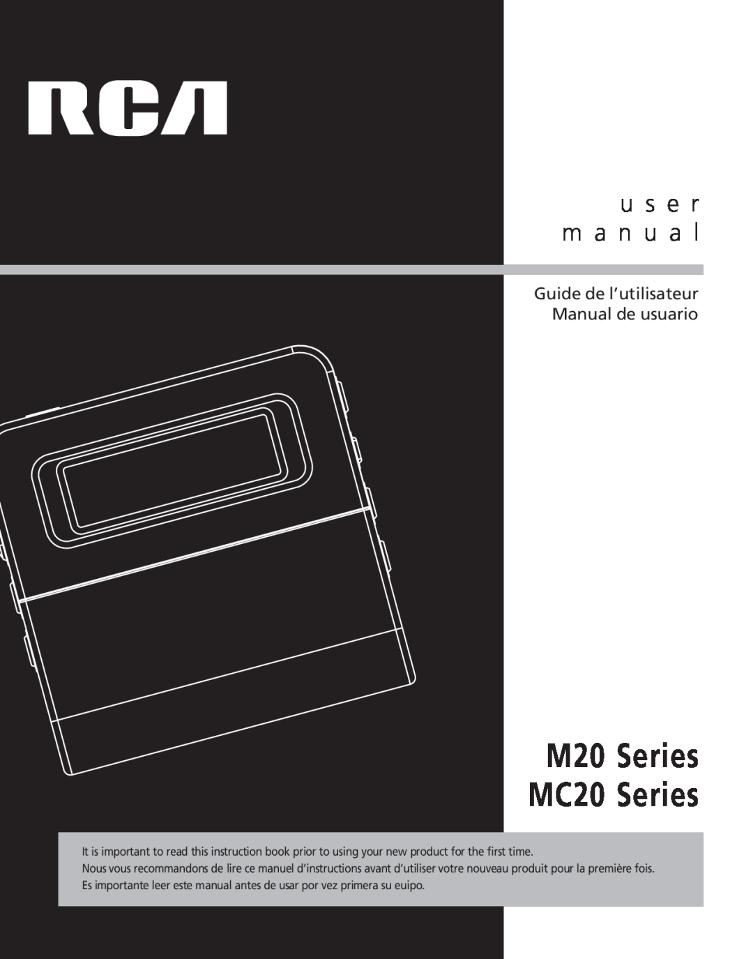 RCA M2030, M2011, M2000, M2001, MC2011, MC2020, MC2000, M2021 user manual M20 Series MC20 Series, u s e r m a n u a l 