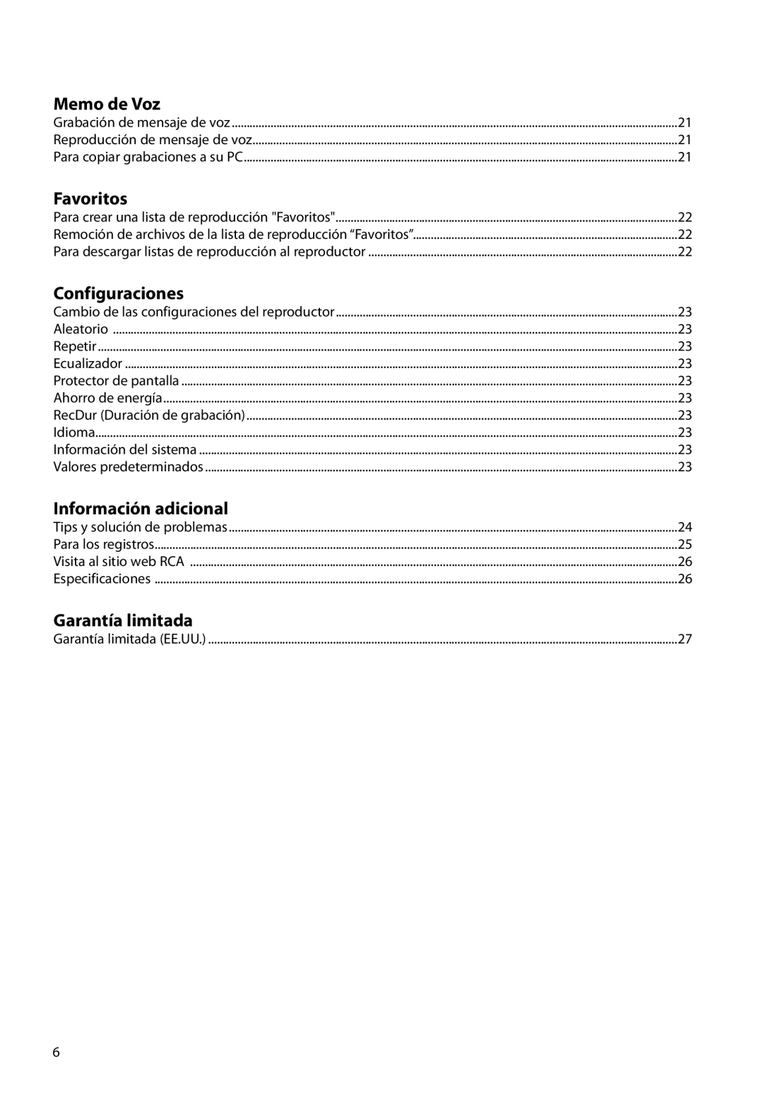 RCA M22 Series, M2208, M2202, M2204BL, M2204PL, M2204RD, M21 Series, M2104 user manual Información adicional 