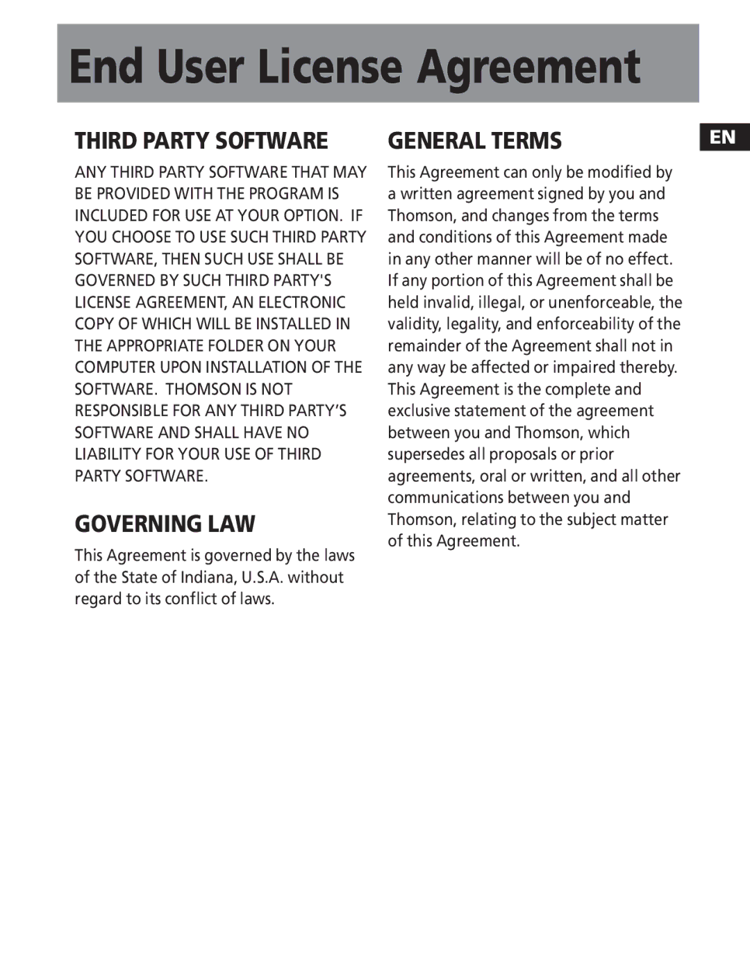 RCA M2502, M2501, M2500, MC2501, MC2500, MC2502 user manual Third Party Software 