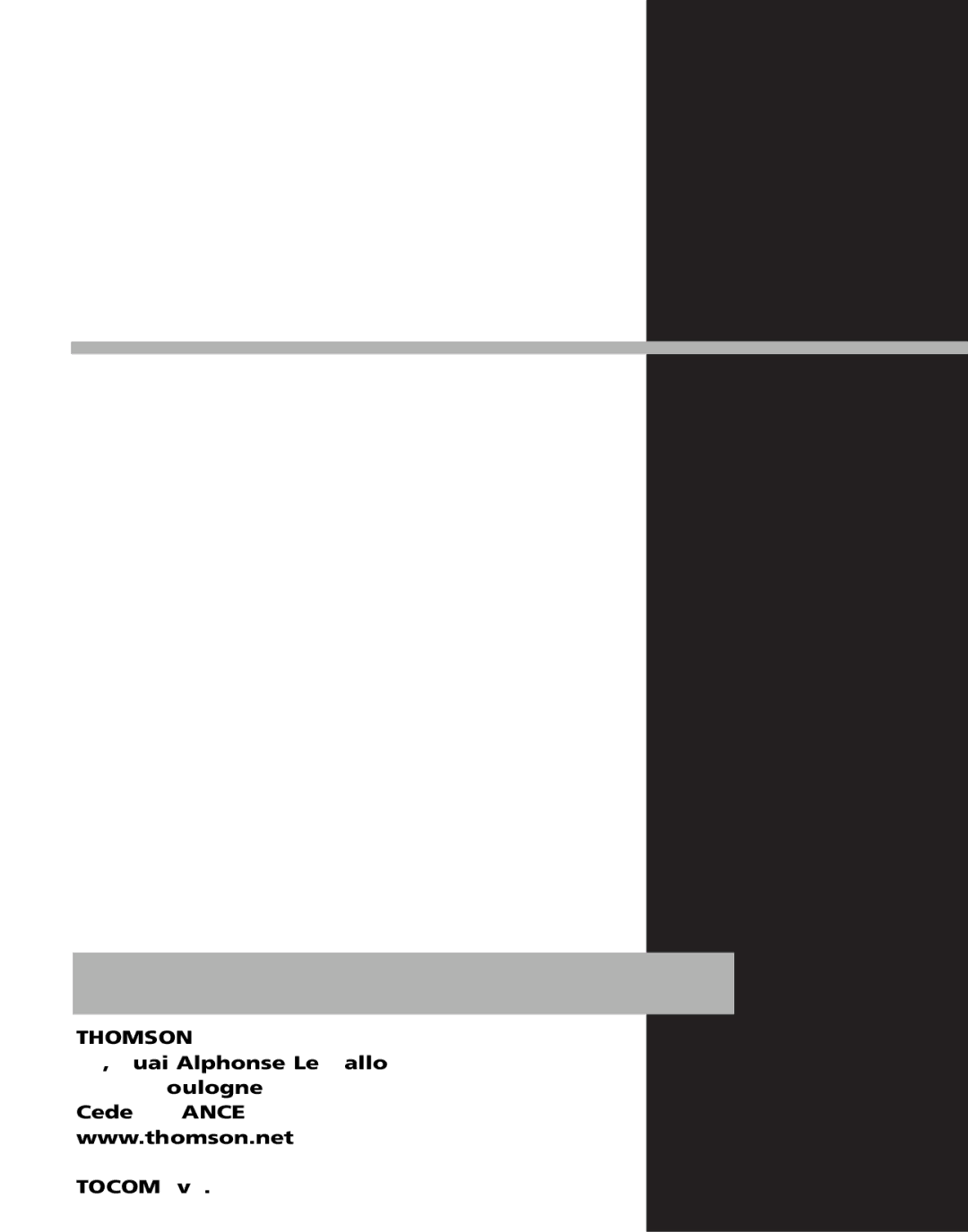 RCA M300E512, M300E256, M300EG1 user manual Thomson 