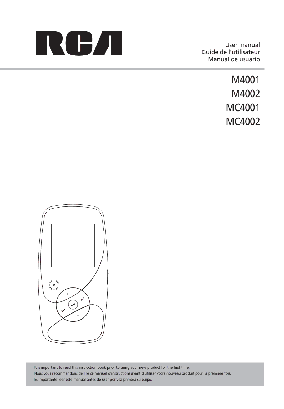 RCA user manual M4001 M4002 MC4001 MC4002 