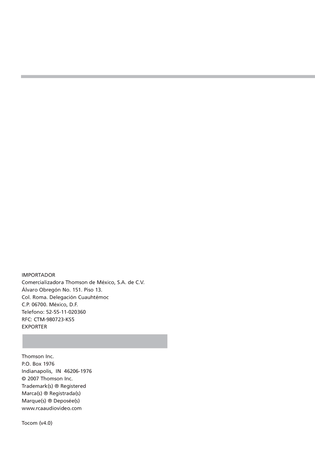 RCA MC4001, M4001, M4002, MC4002 user manual Exporter 