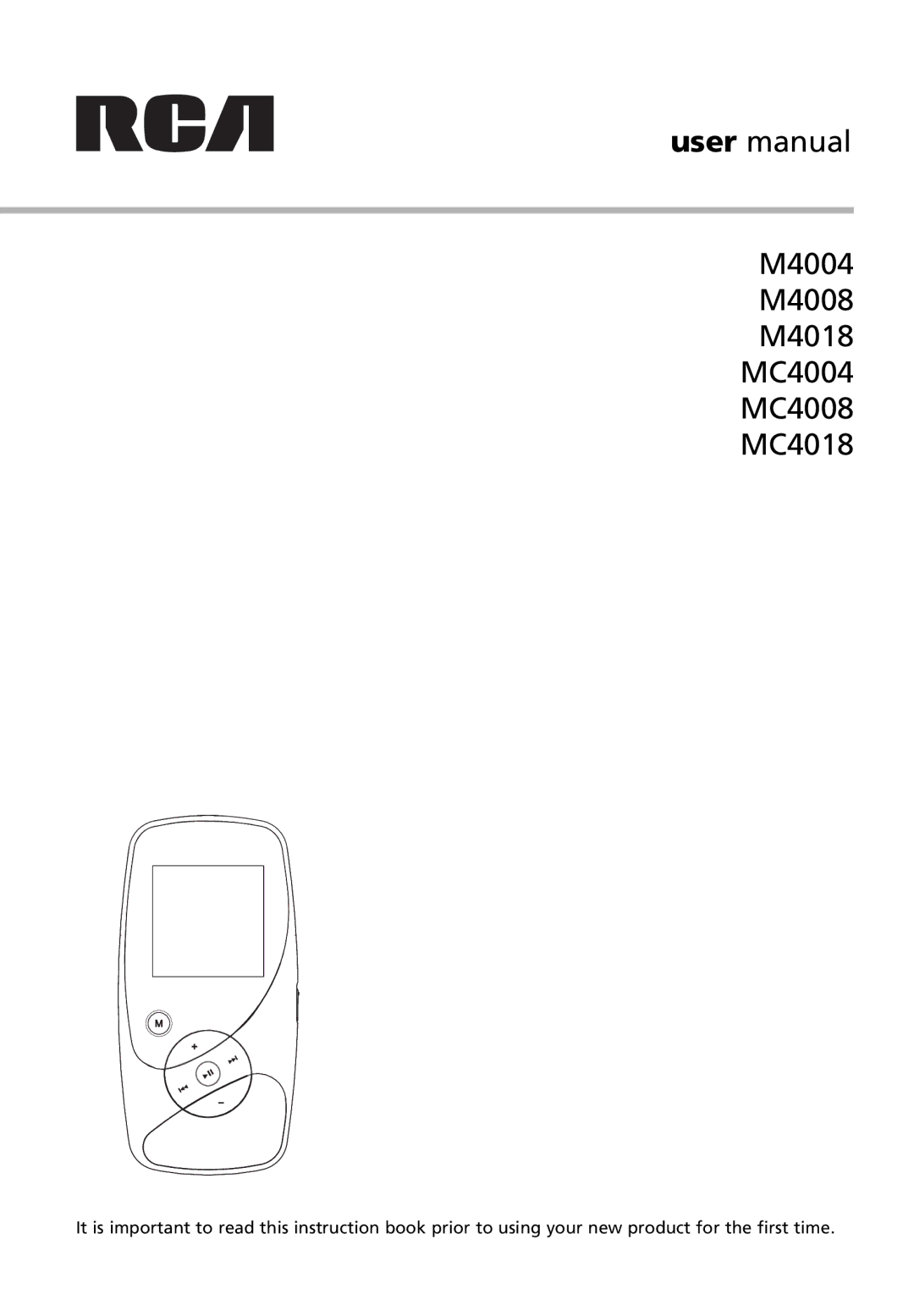 RCA user manual M4004 M4008 M4018 MC4004 MC4008 MC4018 