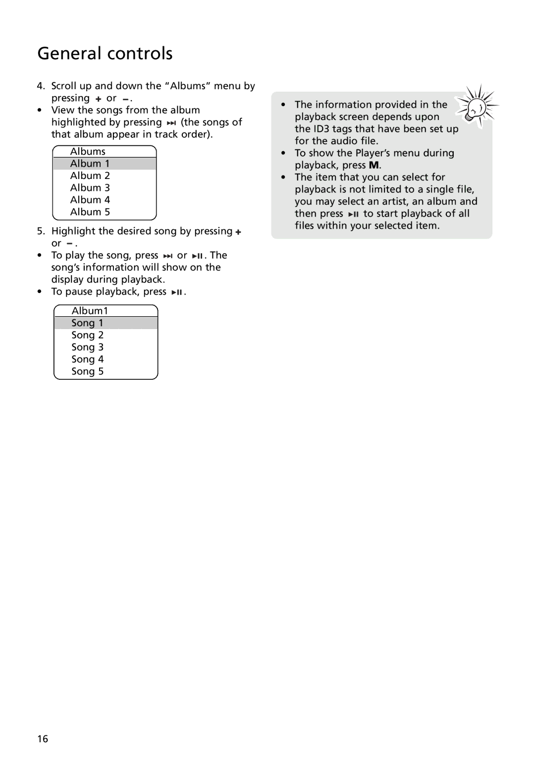 RCA MC4008, M4004, M4018, M4008, MC4018, MC4004 user manual General controls 