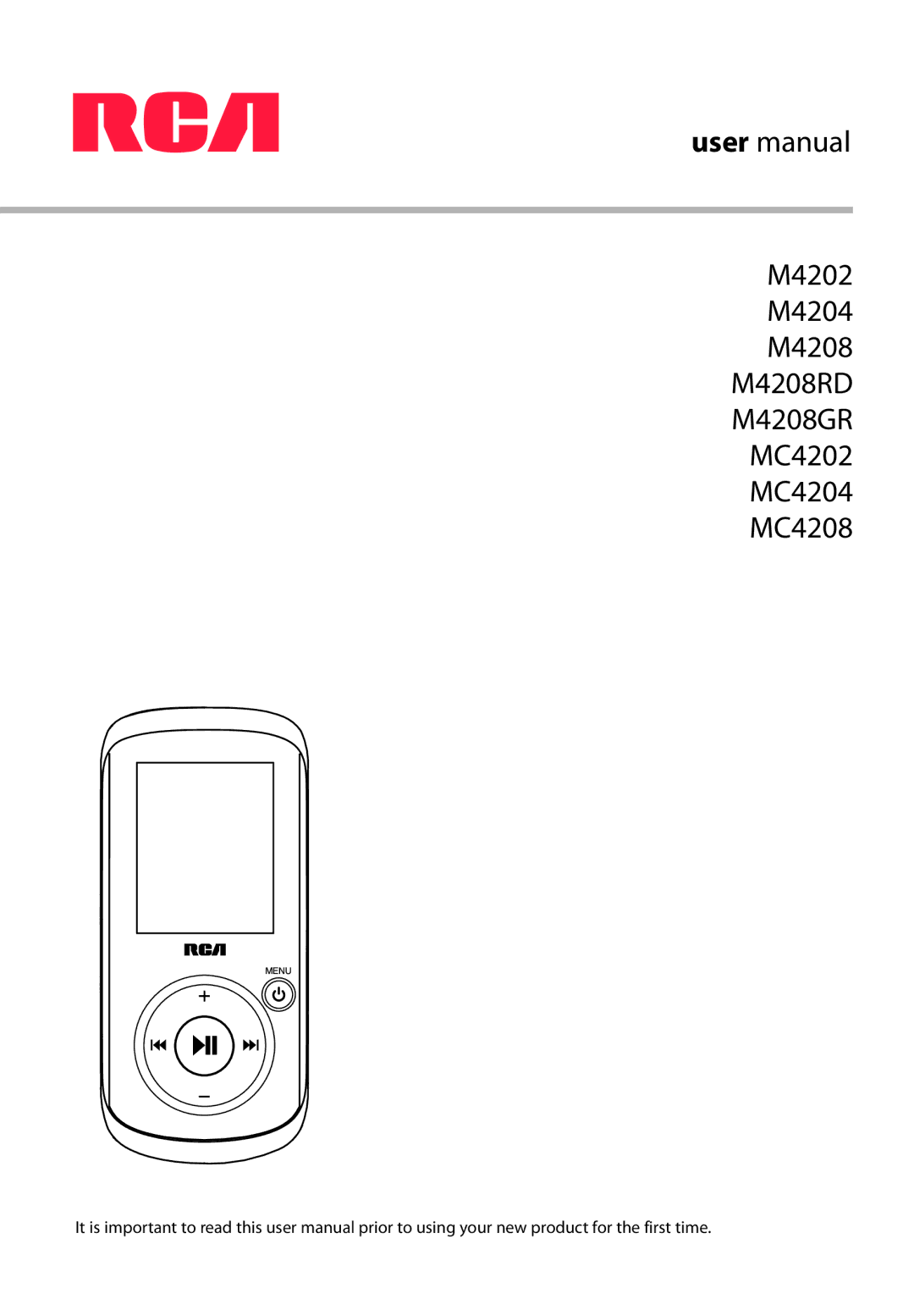 RCA user manual M4202 M4204 M4208 M4208RD M4208GR MC4202 MC4204 MC4208 