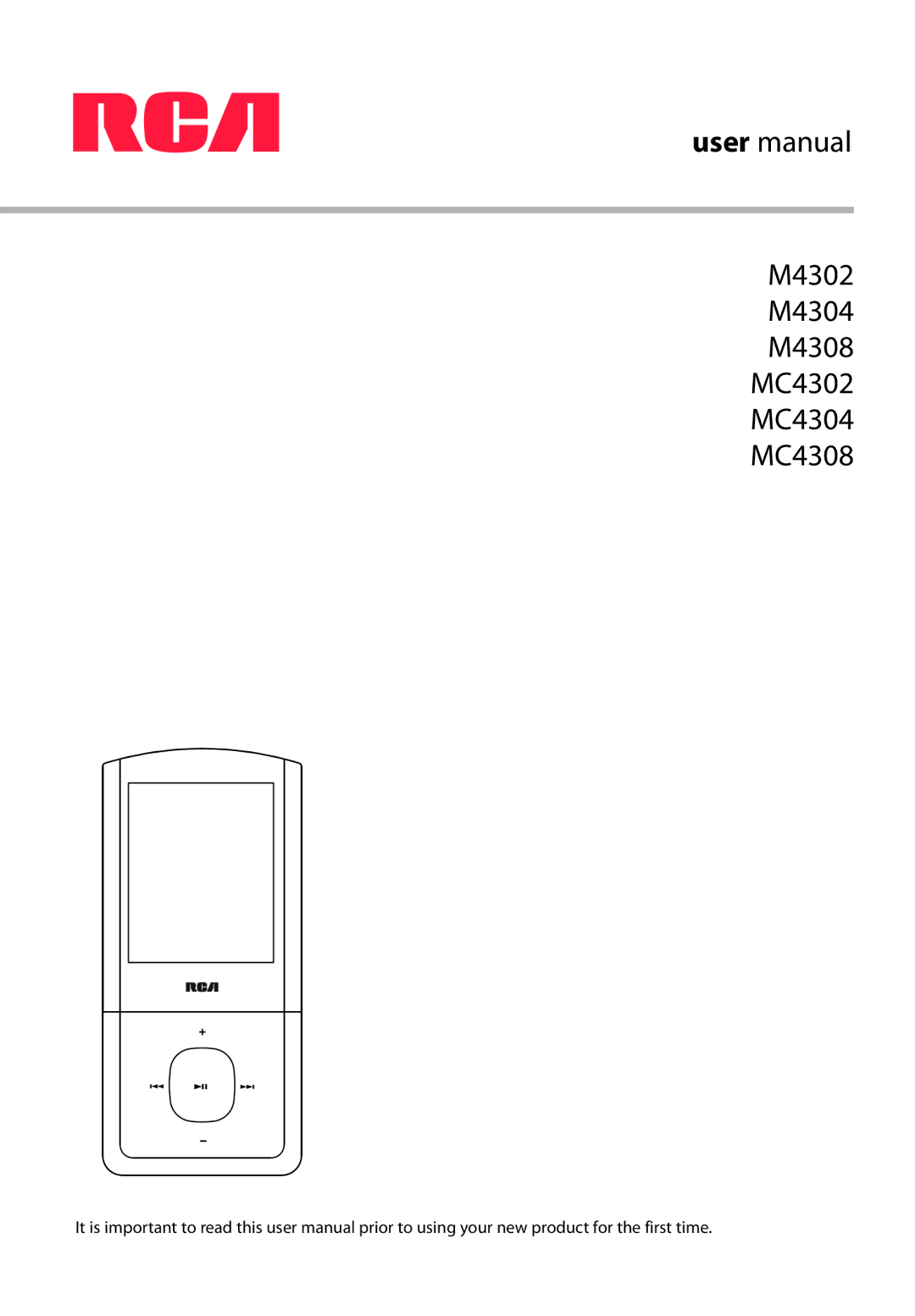 RCA user manual M4302 M4304 M4308 MC4302 MC4304 MC4308 