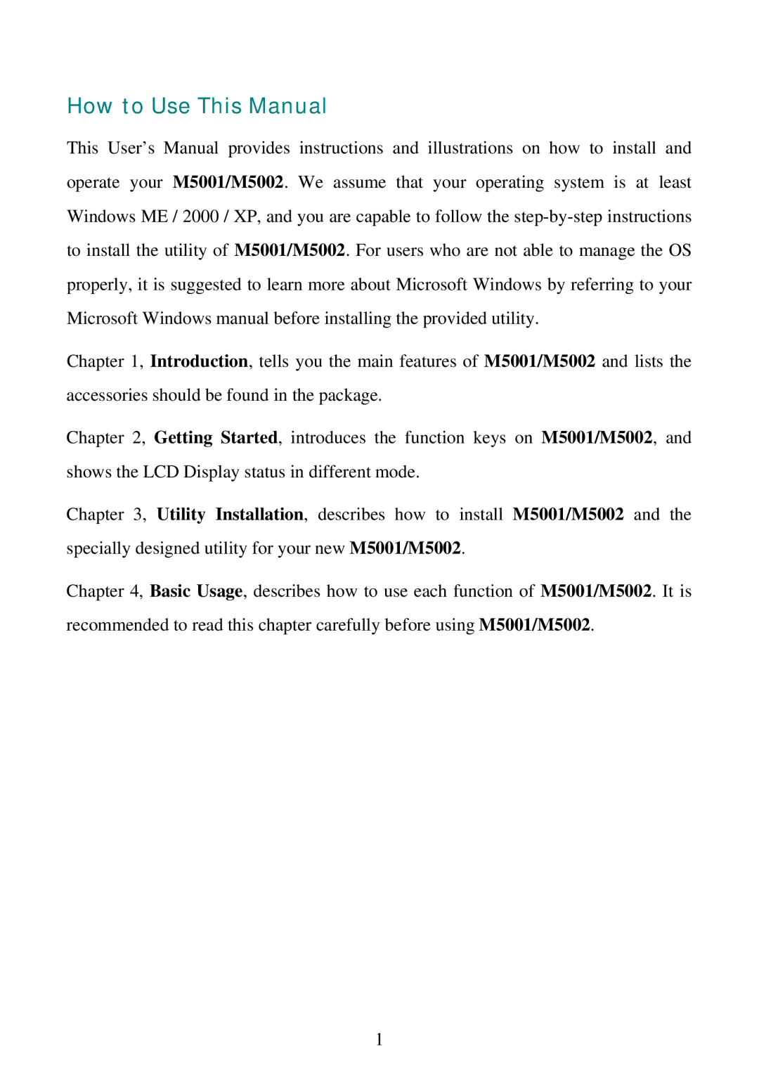 RCA M5001, M5002 user manual How to Use This Manual 