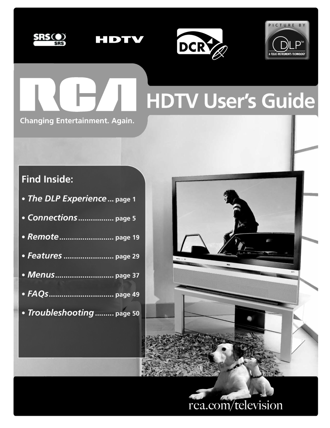 RCA M50WH186 manual Hdtv User’s Guide 