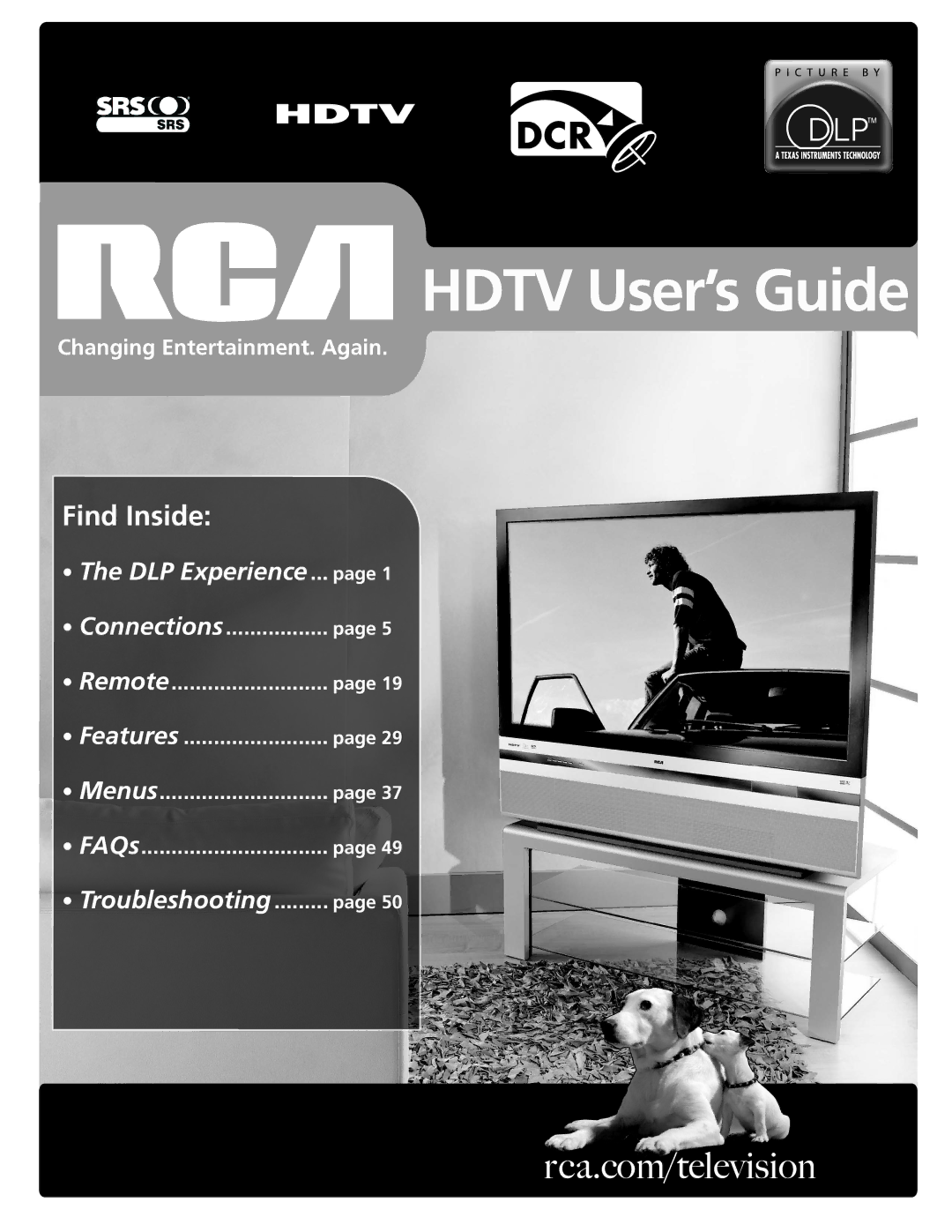 RCA M50WH187 manual Hdtv User’s Guide 