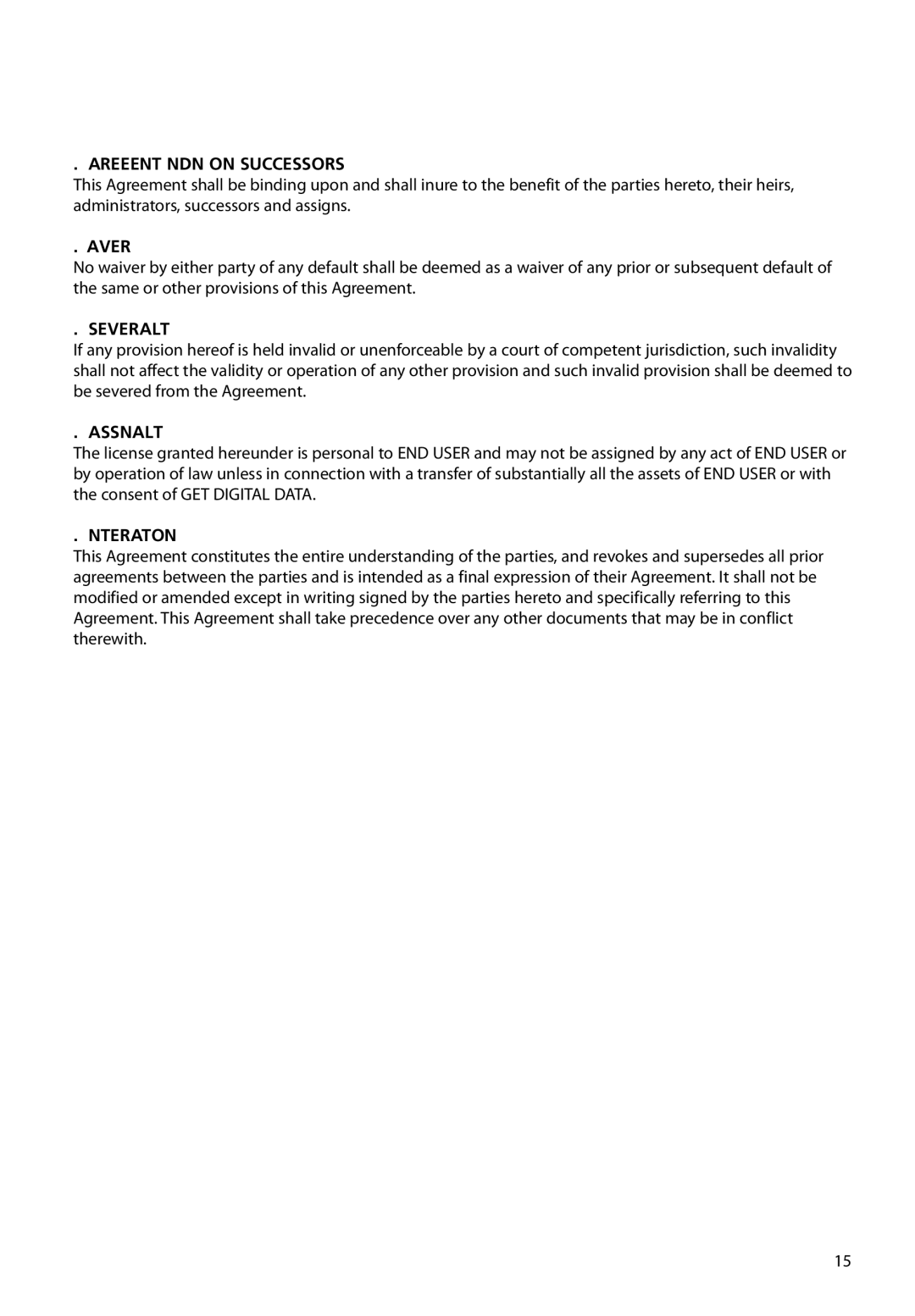 RCA M63 user manual Agreement Binding on Successors, Waiver, Severability, Assignability, Integration 