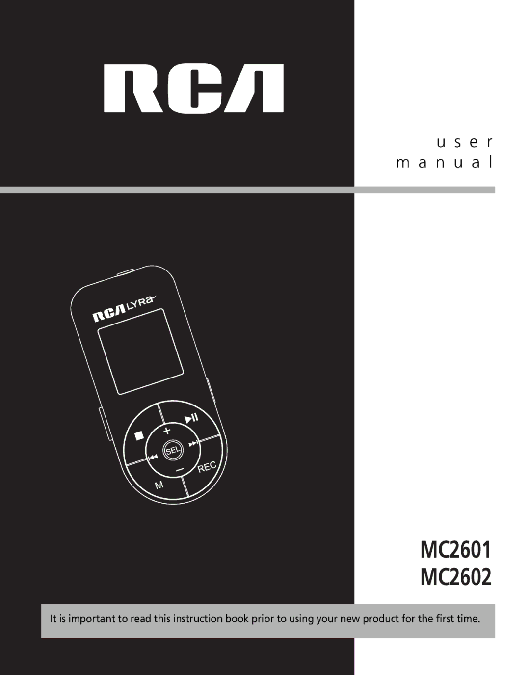 RCA user manual MC2601 MC2602 