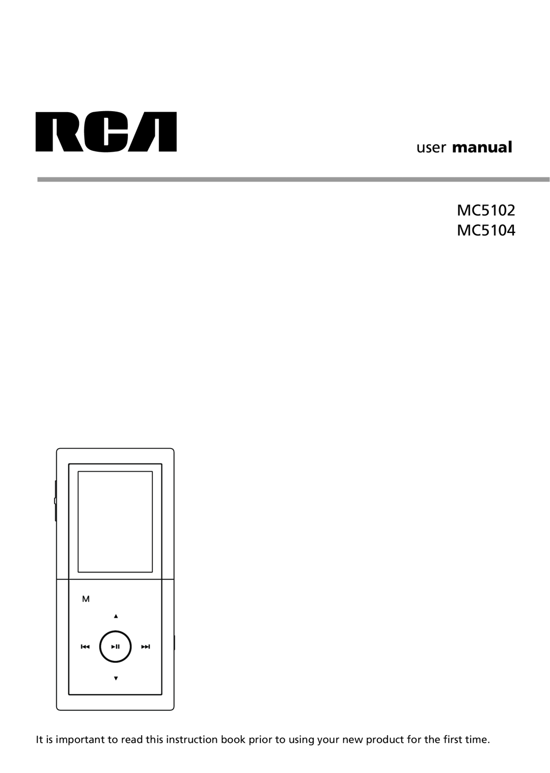 RCA user manual MC5102 MC5104 