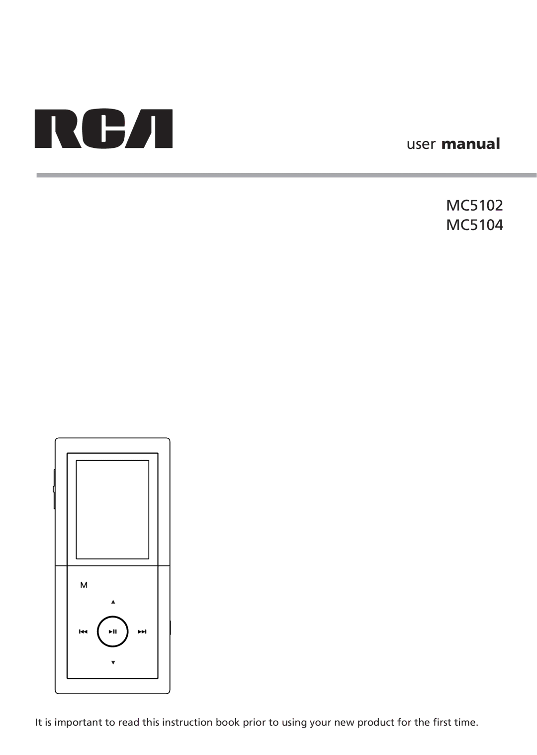 RCA user manual MC5102 MC5104 