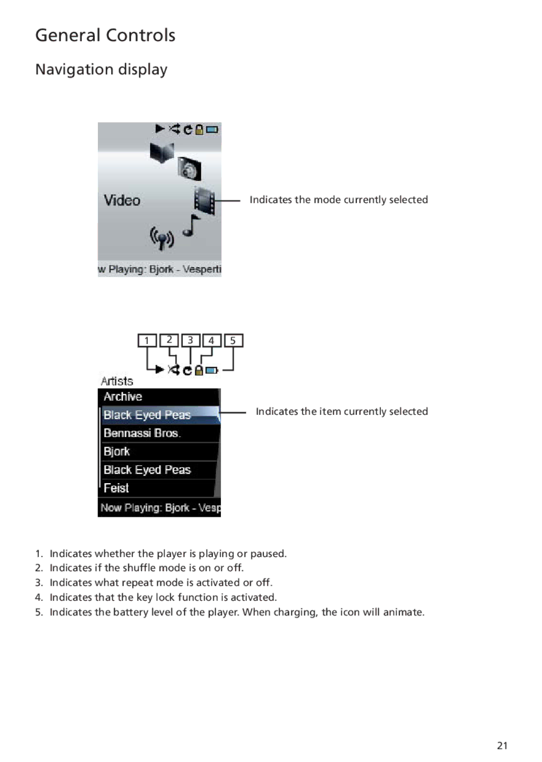 RCA MC5104 user manual Navigation display 