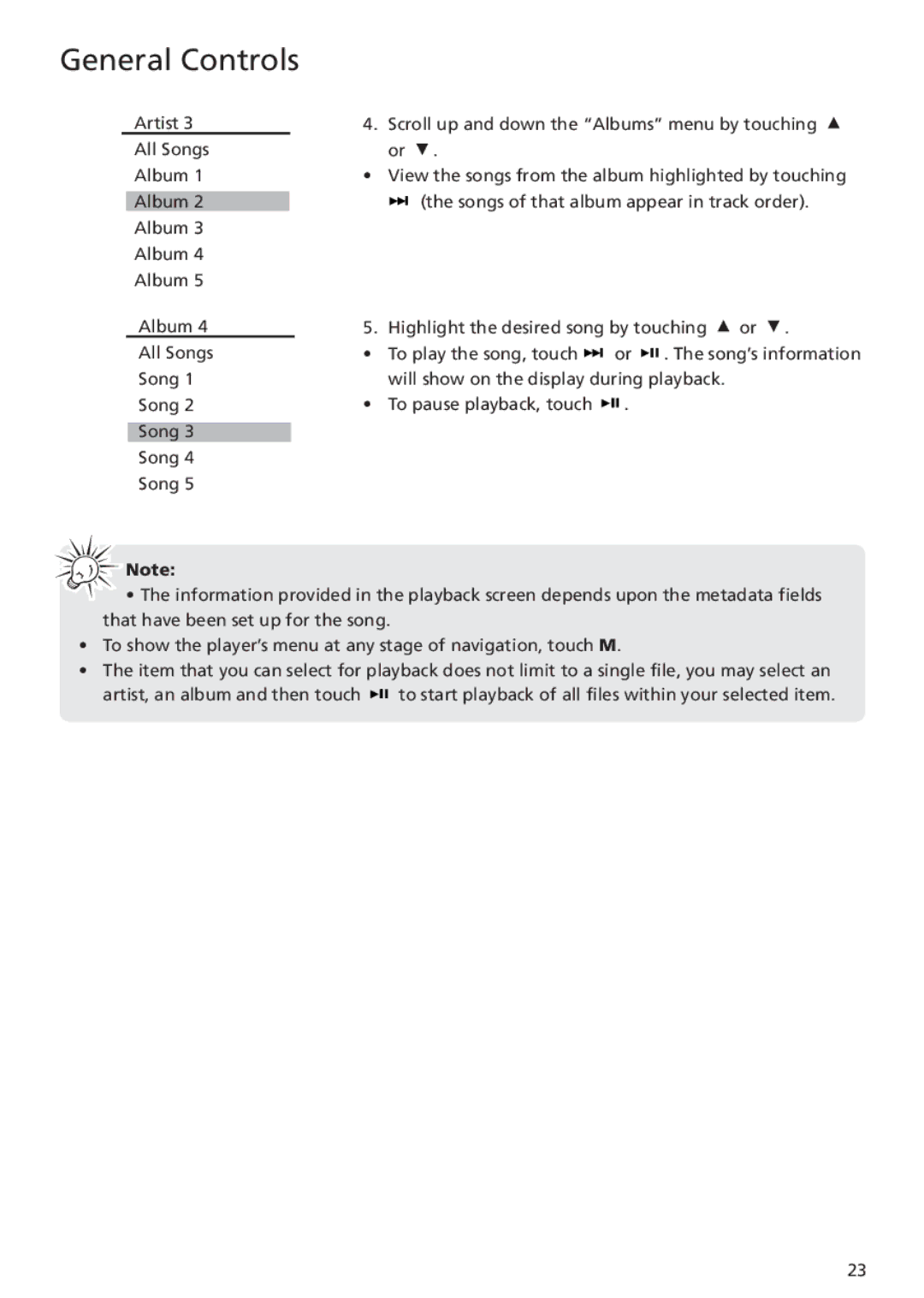 RCA MC5104 user manual General Controls 