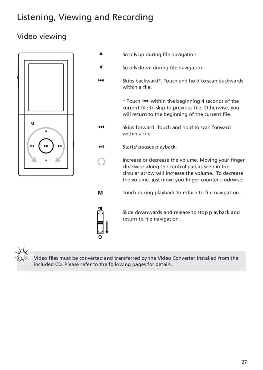 RCA MC5104 user manual Video viewing 