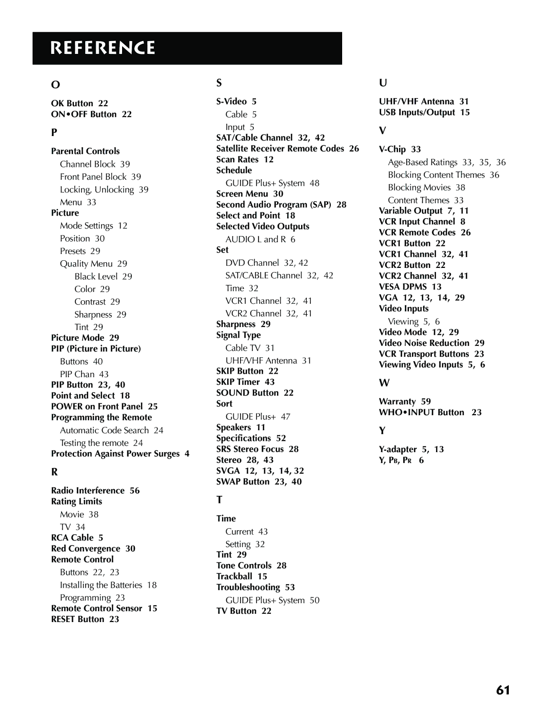 RCA MM52110 manual Vesa Dpms 