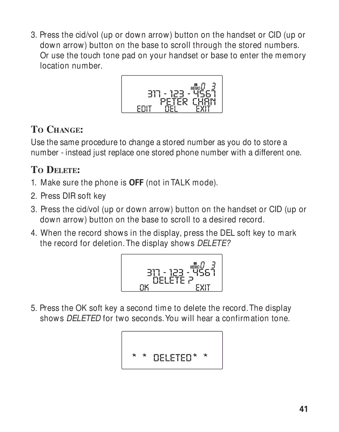 RCA Model 21011 manual Peter Chan, To Change, To Delete 