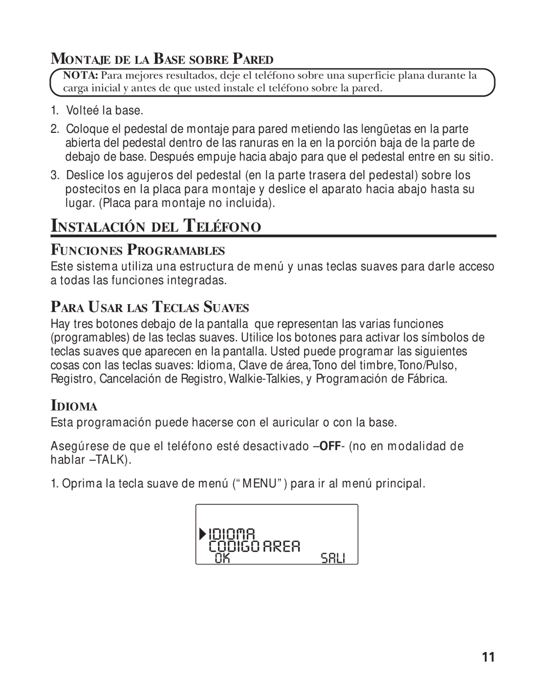 RCA Model 21011 manual Idioma Codigoarea, Oksali 