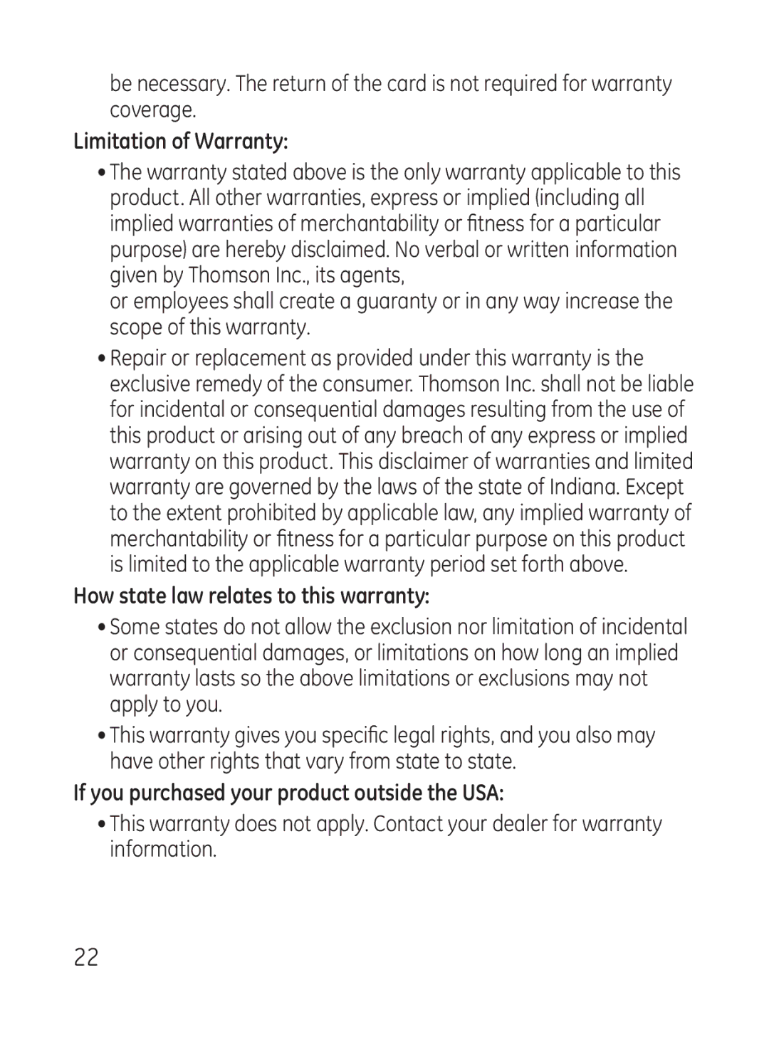 RCA Model 28301 manual Limitation of Warranty, How state law relates to this warranty 