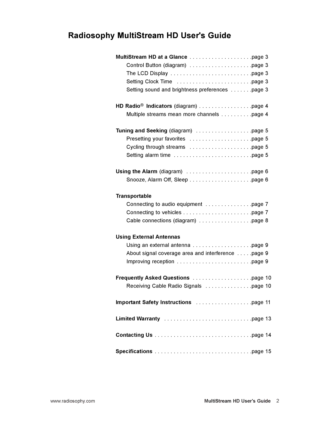 RCA MPA0001 manual Transportable, Using External Antennas 