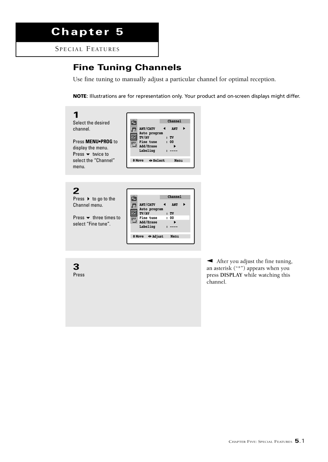 RCA MR29410 manual Fine Tuning Channels 