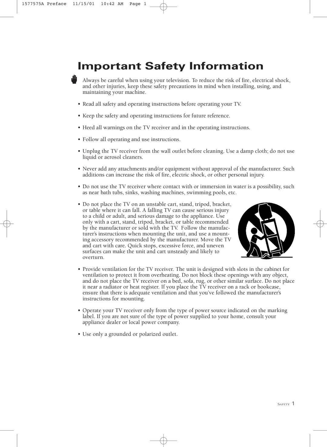 RCA MR29410 manual Important Safety Information 