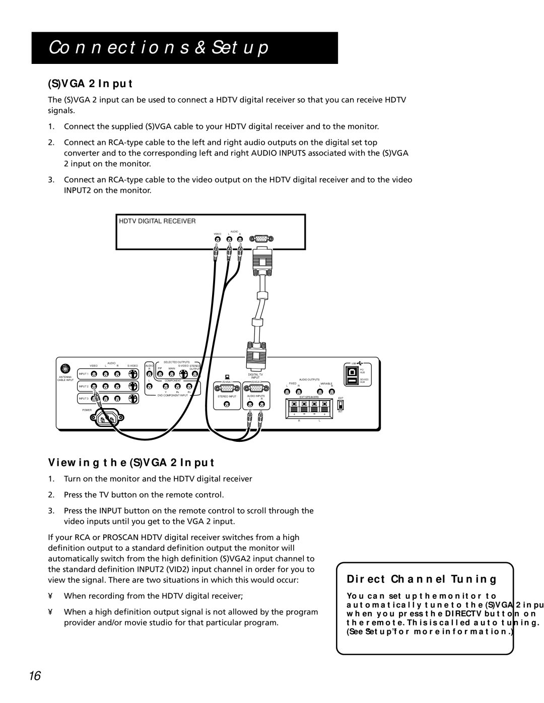 RCA MultiMedia Monitor manual Viewing the Svga 2 Input 