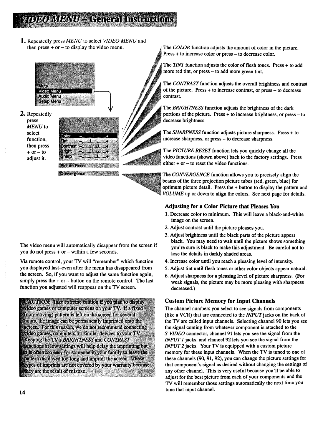 RCA NCJ11 owner manual + or to 