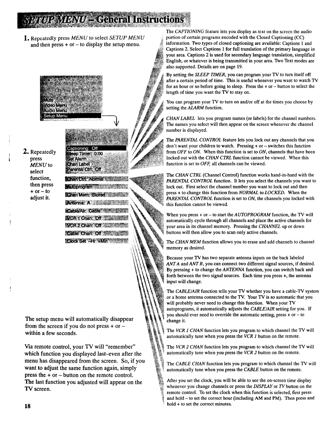 RCA NCJ11 owner manual + or to Adjust it 