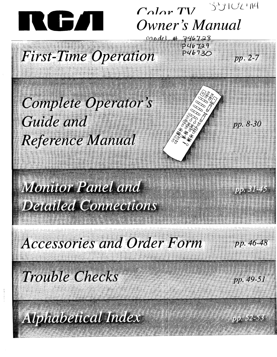 RCA P46730, P46729, P46728 owner manual R -/-17 