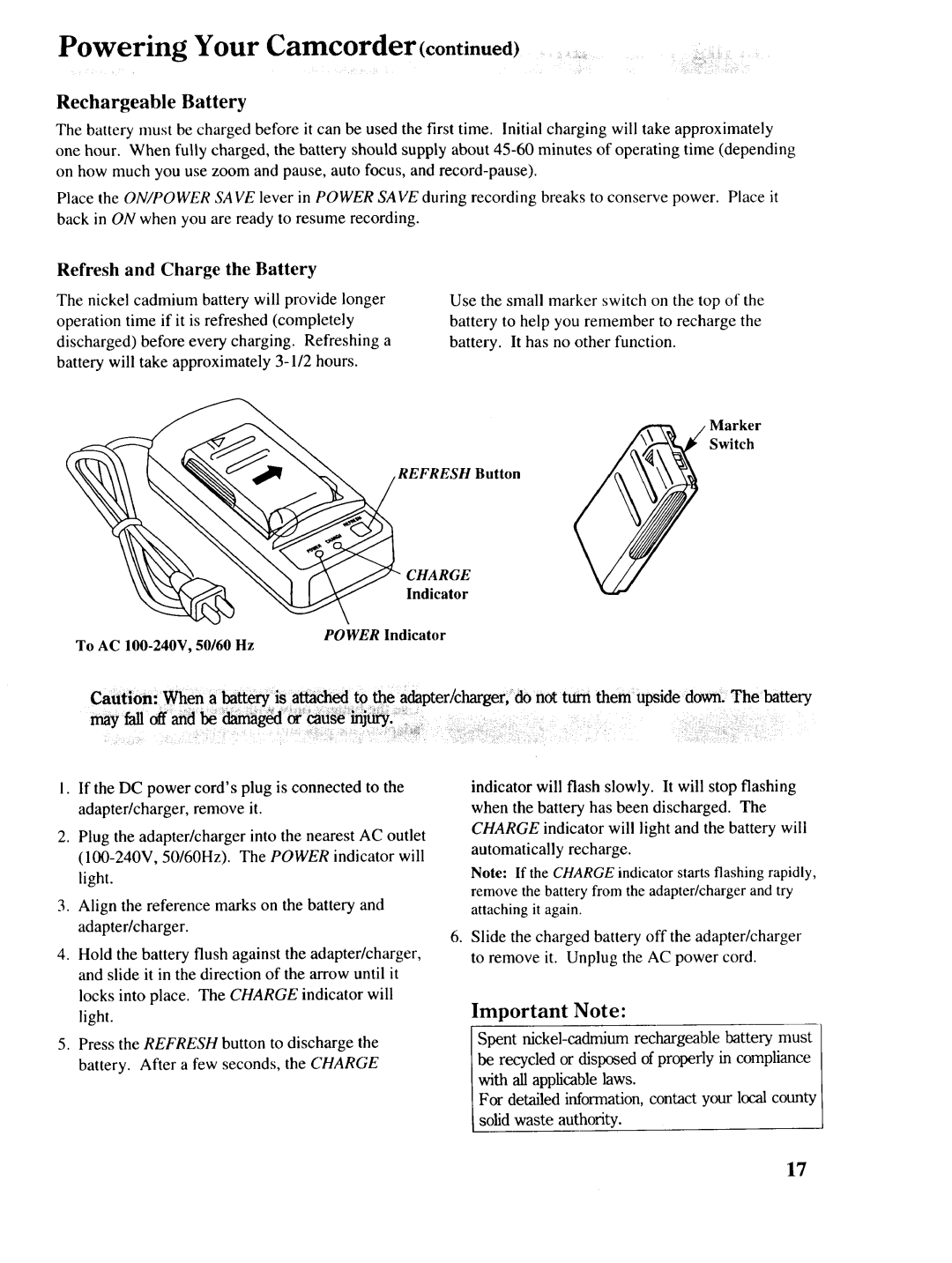 RCA P46730, P46729, P46728 owner manual Rechargeable Battery, Refresh and Charge the Battery, Refresh Button 