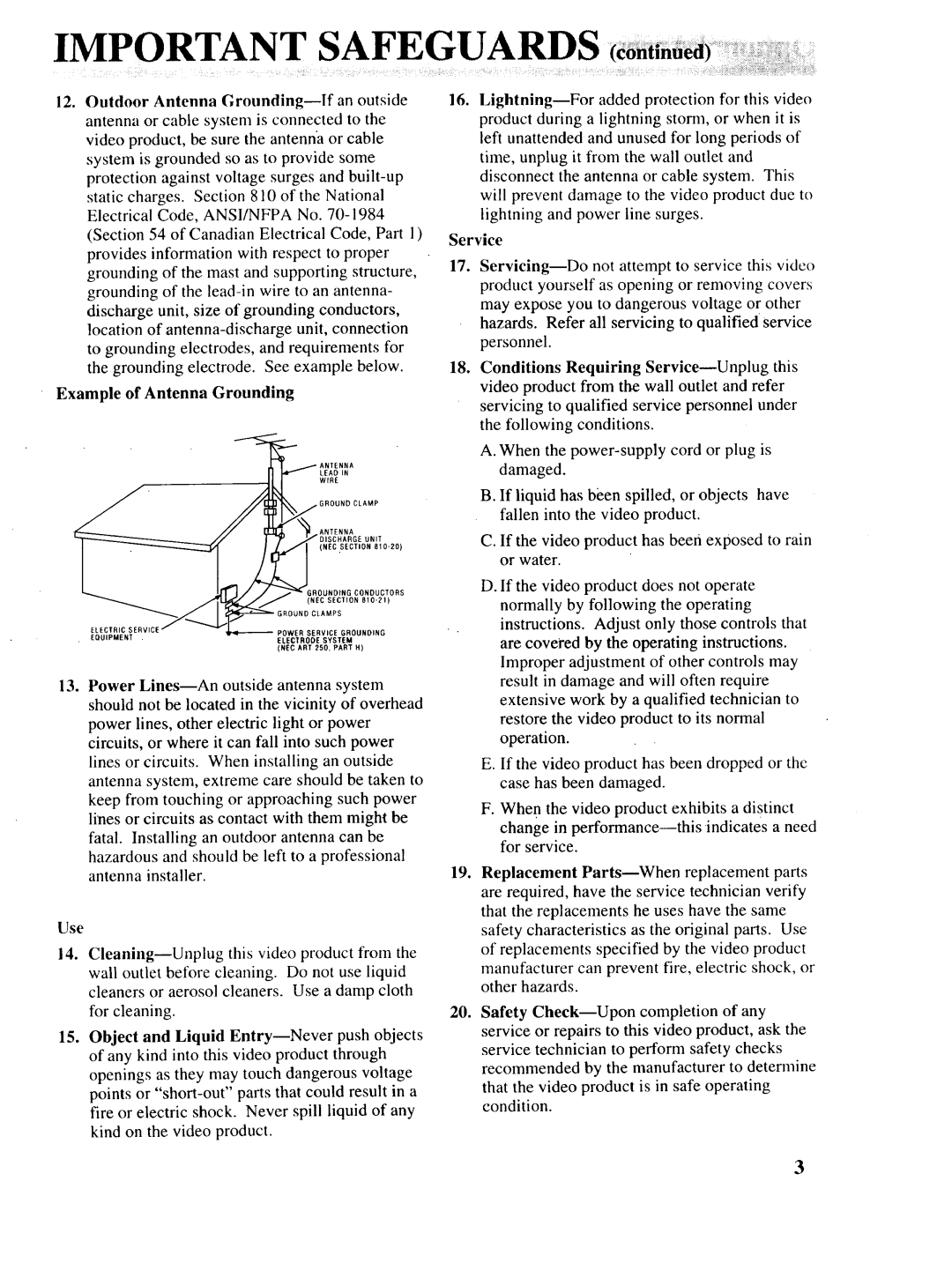 RCA P46728, P46729, P46730 owner manual Use 