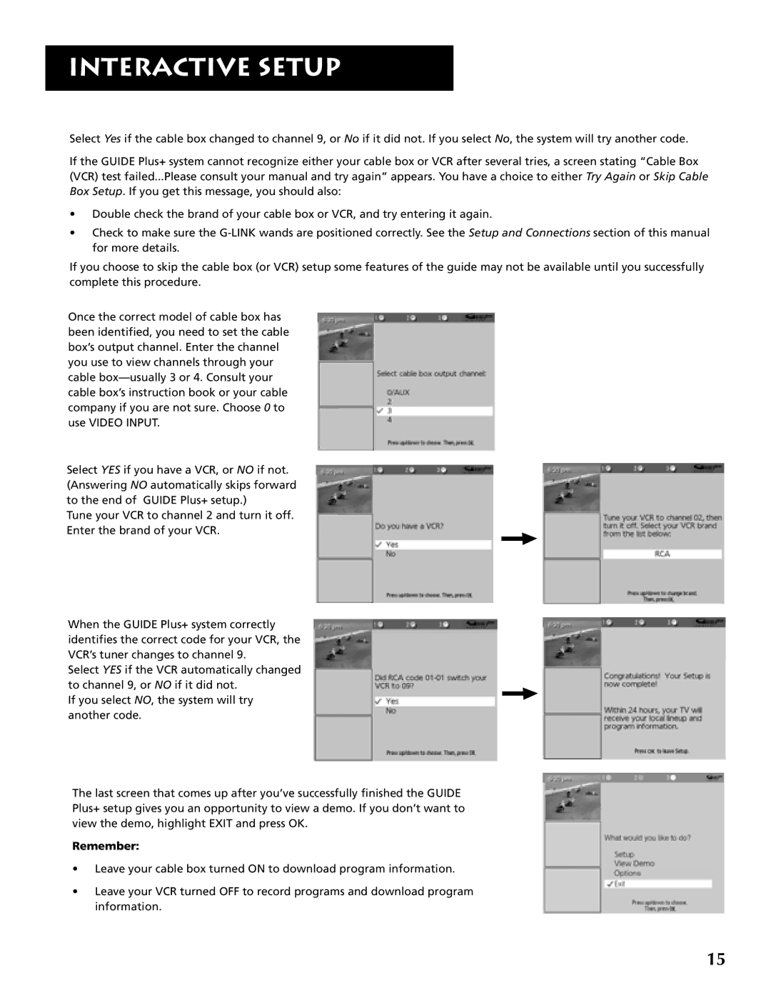 RCA P46921 manual Remember 