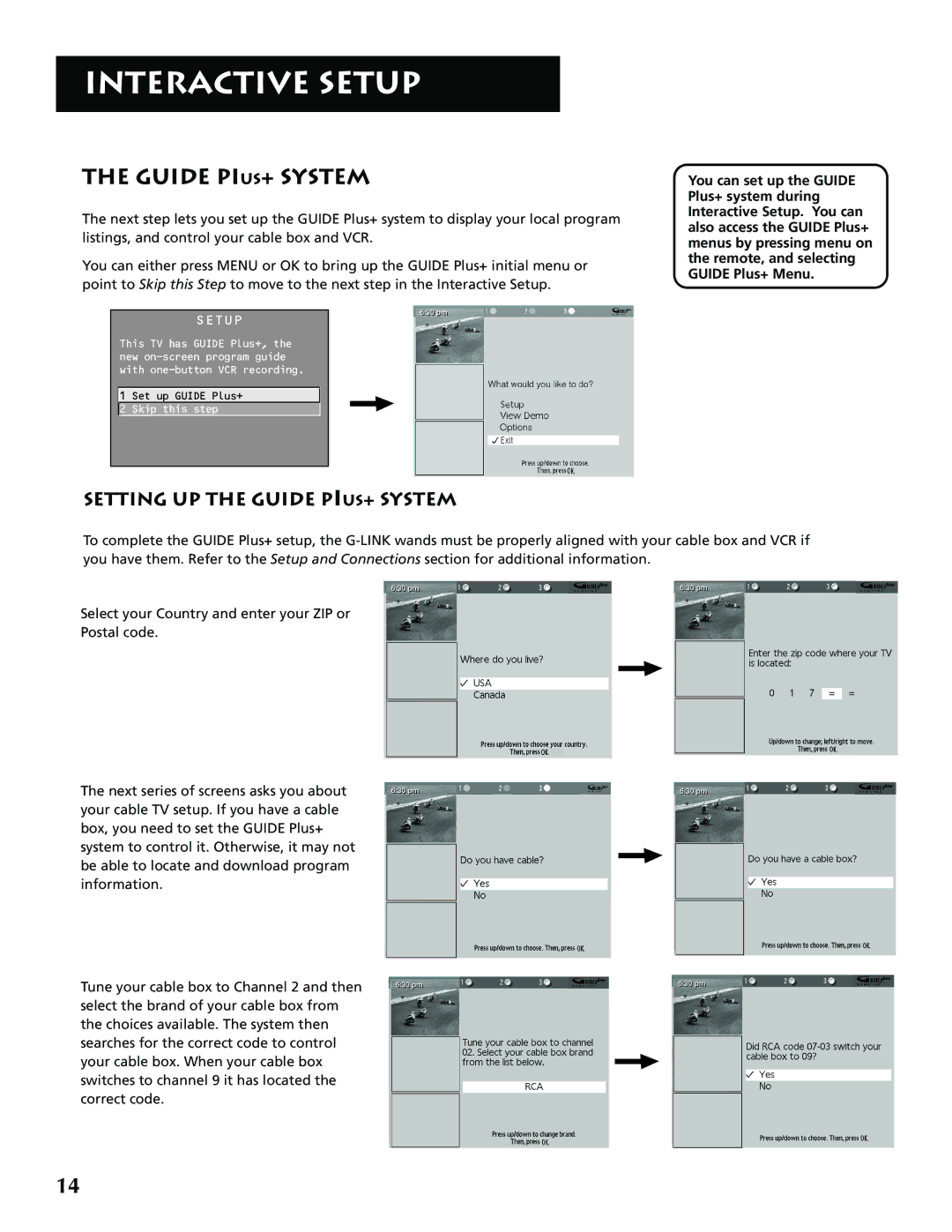 RCA P52939 manual Setting UP the Guide PIUS+ System 