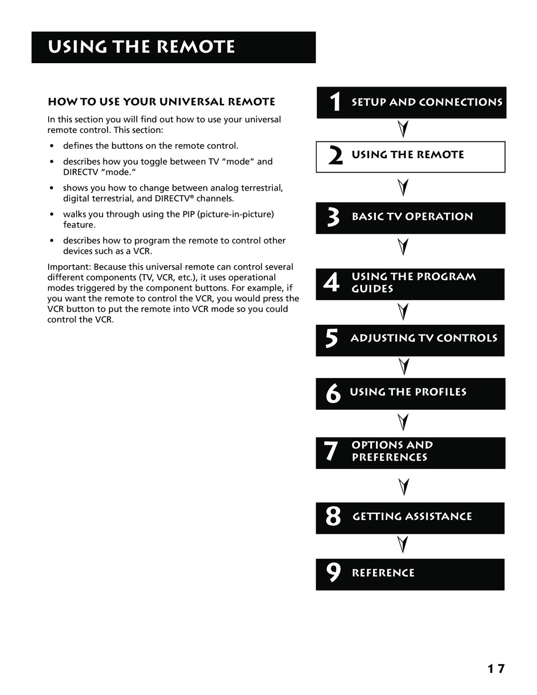 RCA F38310, P61310 manual Using the Remote, HOW to USE Your Universal Remote 