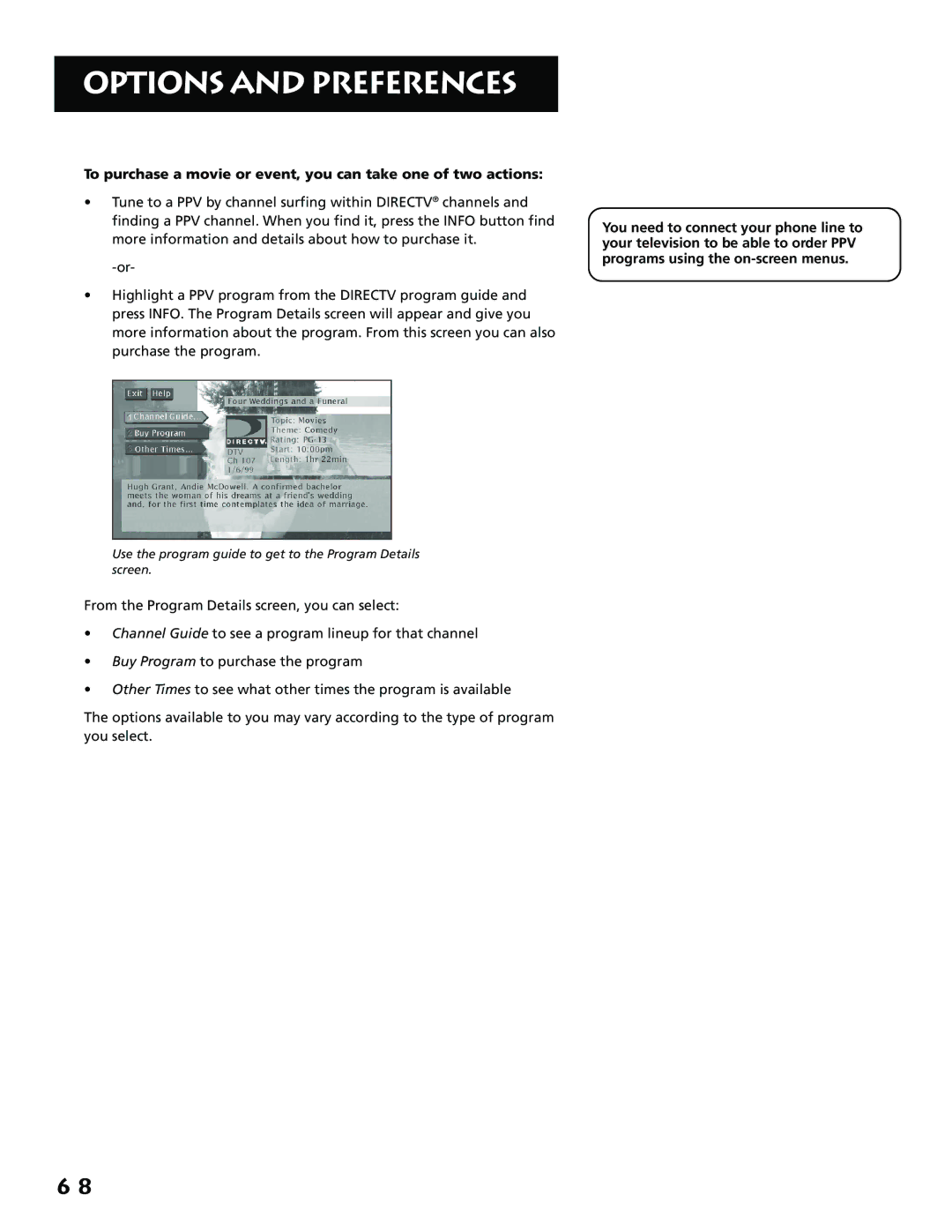 RCA P61310, F38310 manual Use the program guide to get to the Program Details screen 