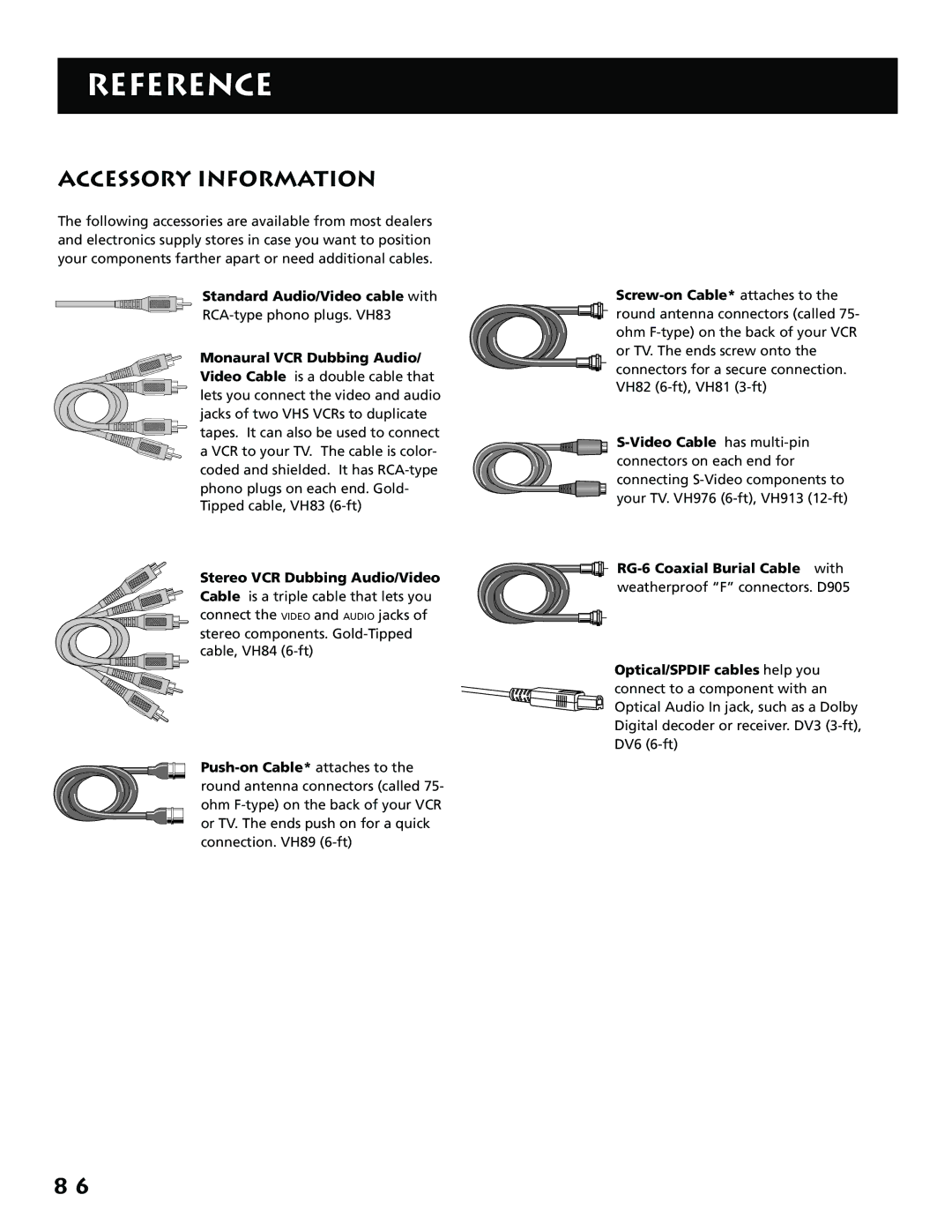 RCA P61310, F38310 manual Accessory Information, Monaural VCR Dubbing Audio 