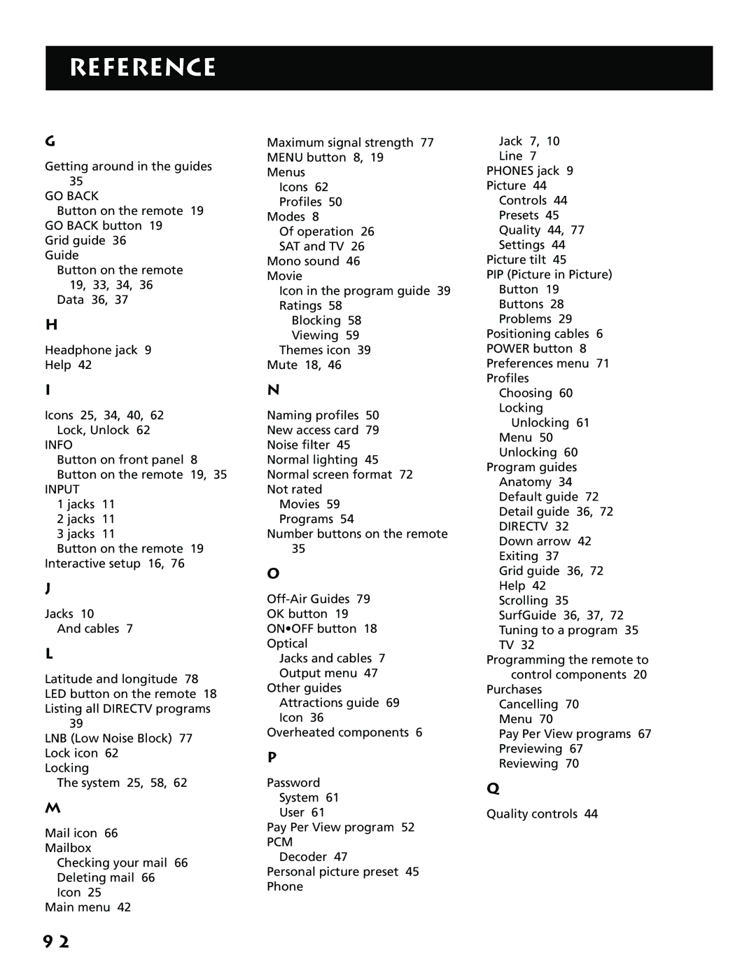 RCA P61310, F38310 manual Info 