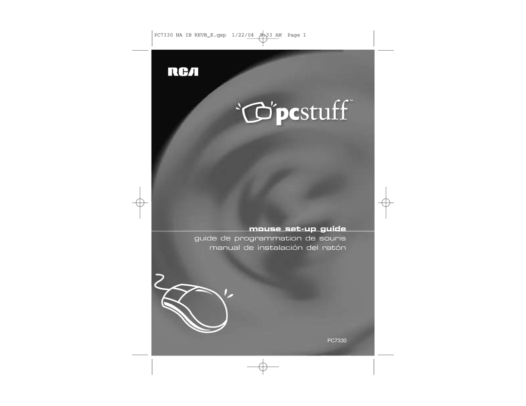 RCA PC7330 setup guide Mouse set-up guide 