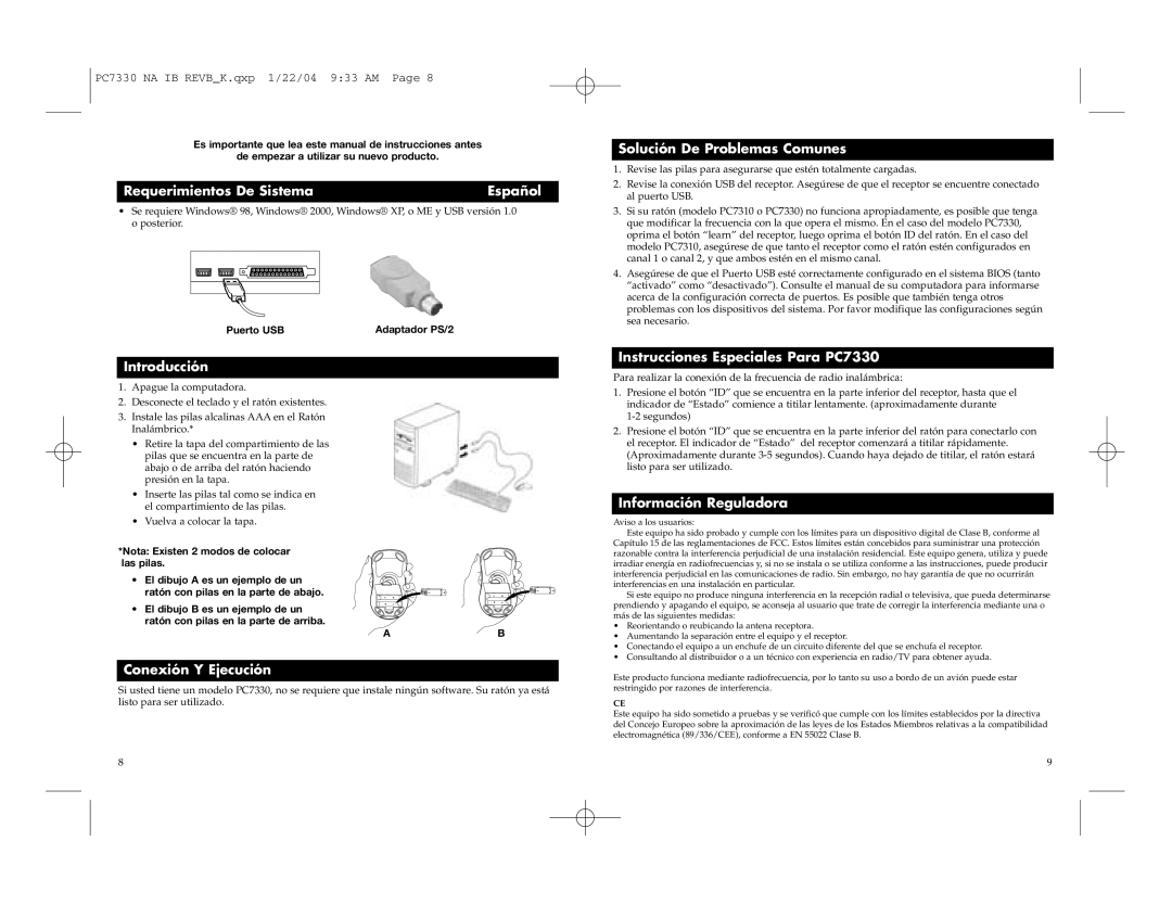 RCA PC7330 Requerimientos De Sistema Español, Solución De Problemas Comunes, Introducción, Información Reguladora 