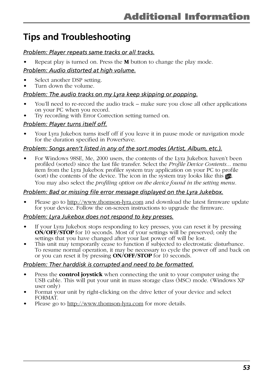 RCA PDP2811 manual Additional Information, Tips and Troubleshooting 