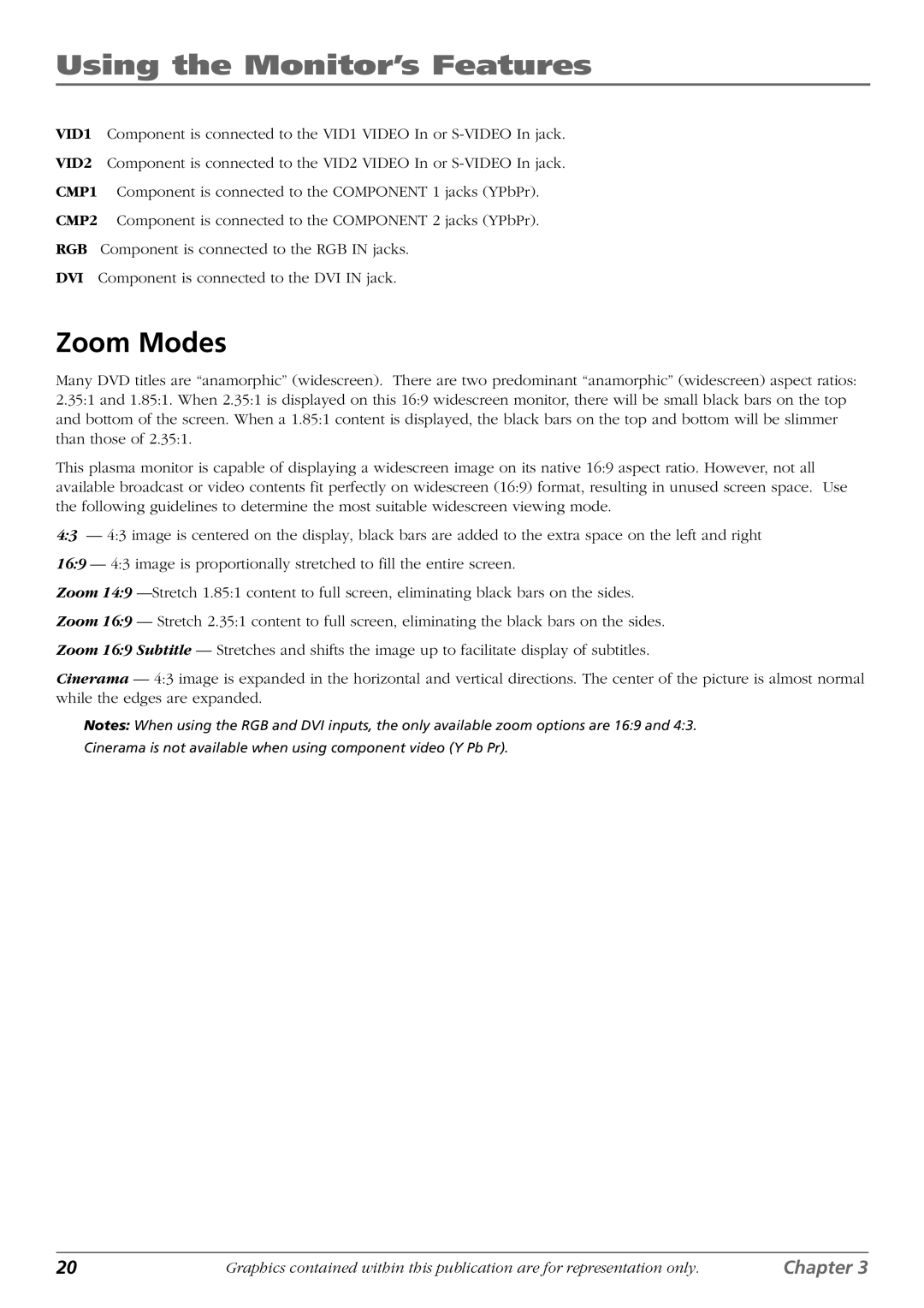 RCA PHD42600 manual Zoom Modes 