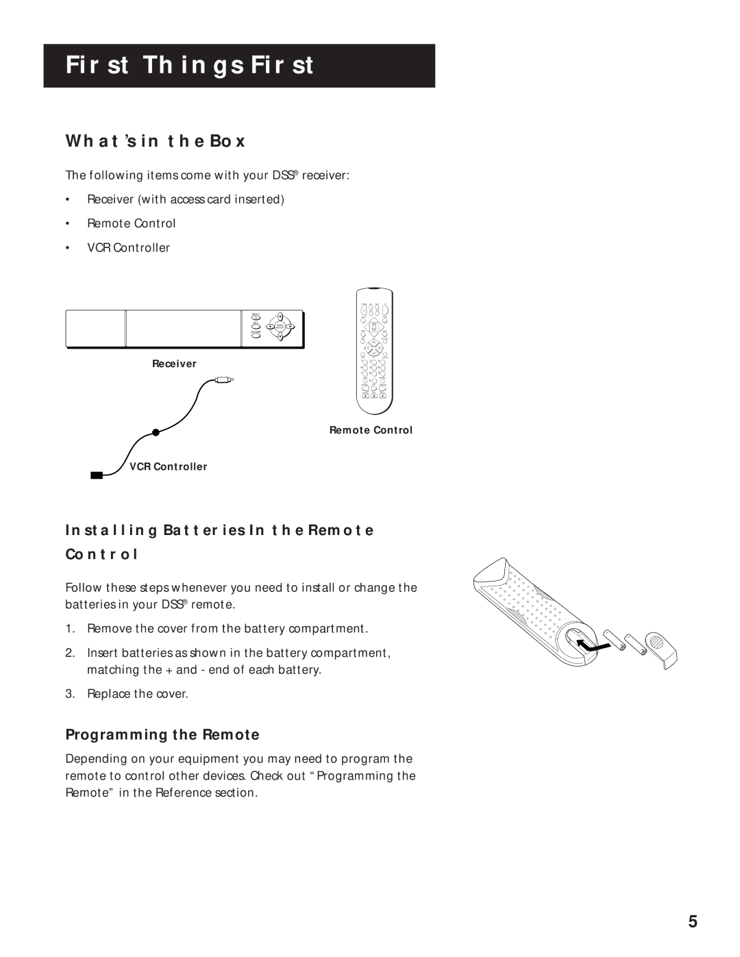 RCA pmn manual WHAT’S in the BOX, Installing Batteries in the Remote Control, Programming the Remote 